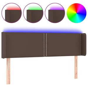 Hoofdbord LED 147x16x78/88 cm kunstleer bruin