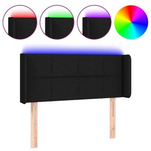 Hoofdbord LED 83x16x78/88 cm stof zwart
