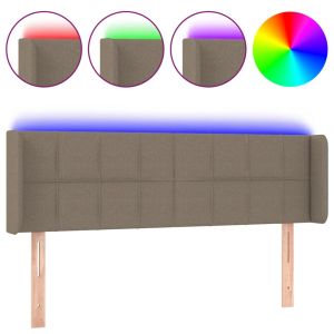 Hoofdbord LED 147x16x78/88 cm stof taupe
