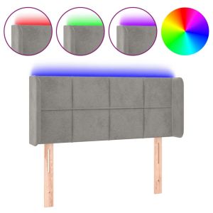 Hoofdbord LED 103x16x78/88 cm fluweel lichtgrijs