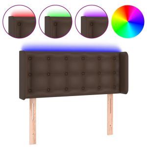 Hoofdbord LED 93x16x78/88 cm kunstleer bruin
