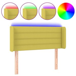 Hoofdbord LED 83x16x78/88 cm stof groen
