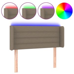 Hoofdbord LED 93x16x78/88 cm stof taupe