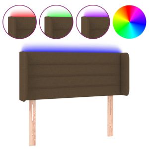 Hoofdbord LED 103x16x78/88 cm stof donkerbruin