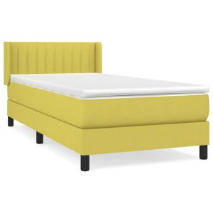 Boxspring met matras stof groentje 80x200 cm
