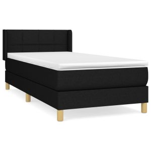 Boxspring met matras stof zwart 100x200 cm