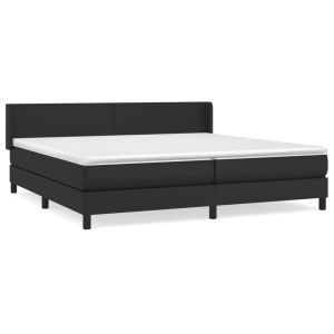 Boxspring met matras kunstleer zwart 200x200 cm