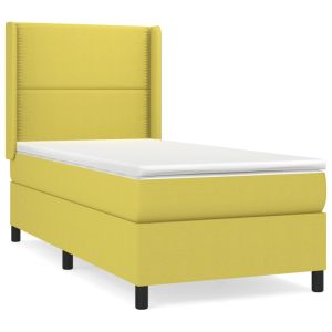 Boxspring met matras stof groentje 80x200 cm