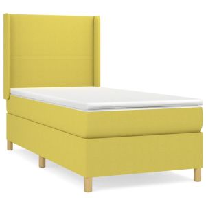 Boxspring met matras stof groentje 100x200 cm