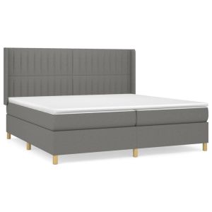 Boxspring met matras stof donkergrijs 200x200 cm