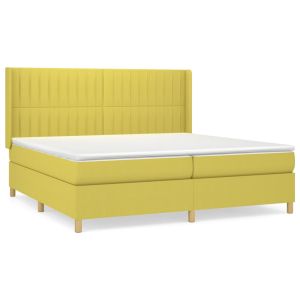 Boxspring met matras stof groentje 200x200 cm