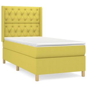 Boxspring met matras stof groentje 80x200 cm