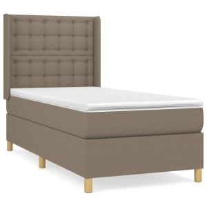 Boxspring met matras stof taupe 90x190 cm