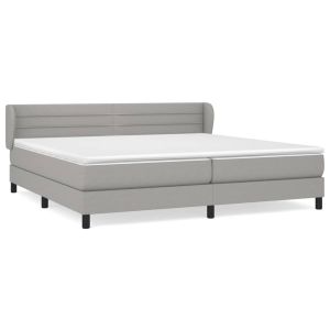 Boxspring met matras stof lichtgrijs 200x200 cm
