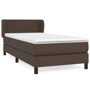 Boxspring met matras kunstleer bruin 80x200 cm