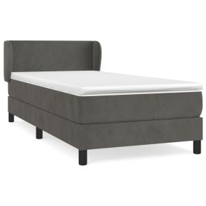 Boxspring met matras fluweel donkergrijs 80x200 cm