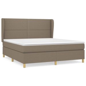 Boxspring met matras stof taupe 160x200 cm