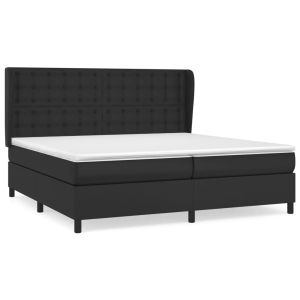 Boxspring met matras kunstleer zwart 200x200 cm