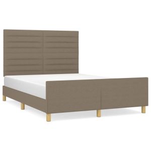 Bedframe met hoofdeinde stof taupe 140x200 cm