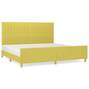 Bedframe met hoofdeinde stof groentje 200x200 cm