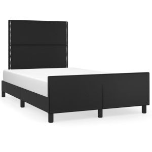 Bedframe met hoofdbord kunstleer zwart 120x200 cm