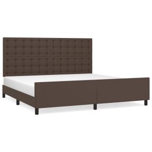 Bedframe met hoofdbord kunstleer bruin 200x200 cm