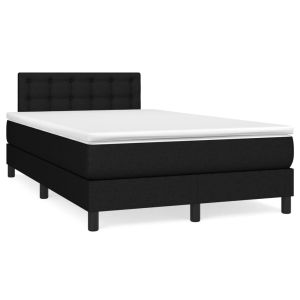 Boxspring met matras stof zwart 120x200 cm