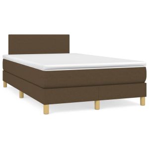 Boxspring met matras stof donkerbruin 120x200 cm