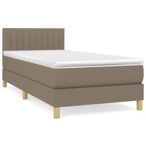 Boxspring met matras stof taupe 90x200 cm