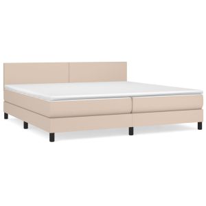 Boxspring met matras kunstleer cappuccinokleurig 200x200 cm