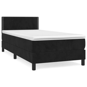 Boxspring met matras fluweel zwart 100x200 cm