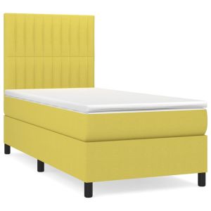Boxspring met matras stof groentje 80x200 cm