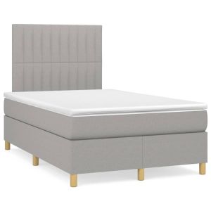 Boxspring met matras stof lichtgrijs 120x200 cm