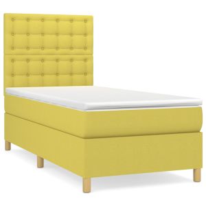 Boxspring met matras stof groentje 80x200 cm