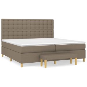 Boxspring met matras stof taupe 200x200 cm