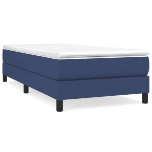 Boxspring met matras stof blauw 90x190 cm