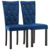 Eetkamerstoelen 2 st fluweel donkerblauw