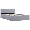 Boxspringframe met hydraulische opslag stof lichtgrijs 120x200 cm