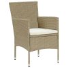 Tuinstoelen 2 st poly rattan beige