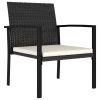 Tuinstoelen 2 st poly rattan zwart