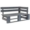 Tweezitsbank pallet met kussens grijs geïmpregneerd grenenhout