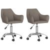 Eetkamerstoelen draaibaar 2 st stof taupe