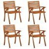 Tuinstoelen 4 st met kussens massief acaciahout