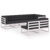 7-delige Loungeset met kussens massief grenenhout