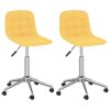 Eetkamerstoelen draaibaar 2 st stof geel