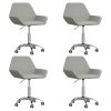 Eetkamerstoelen 4 st draaibaar stof lichtgrijs