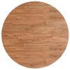 Tafelblad rond Ø80x1,5 cm bewerkt massief eikenhout lichtbruin