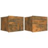 Nachtkastjes 2 st 40x30x30 cm bewerkt hout gerookt eikenkleurig