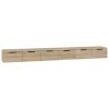 Wandkasten 2 st 102x30x20 cm bewerkt hout sonoma eikenkleurig