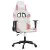 Massage gamestoel kunstleer wit en roze